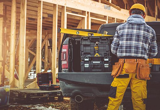 contractor unloading building materials in Oak Orchard, Delaware